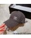 Chanel Denim Baseball Hat Dark Gray 2022 031044