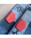 Louis Vuitton Multi Pochette Accessoires Shoulder Bag in Damier Monogram Denim Canvas M44990 Blue/Red 2020