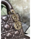 Dior Classic Lady Dior Metallic Leather Mini Bag Grey/Gold
