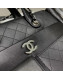 Chanel Quilted Calfskin Pocket Large Zipped Shopping Bag AS130 Black 2020