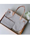 Louis Vuitton Neverfull MM Damier Azur Canvas Tote Bag N41605 Pink