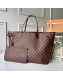 Louis Vuitton Neverfull GM Damier Ebene Canvas Tote Bag N41357 Red