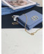 Dior 30 Montaigne CD Grained Calfskin Wallet on Chain WOC Blue 2019