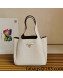 Prada Flou Leather Tote Bag 1BG335 White 2021 