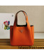Prada Flou Leather Tote Bag 1BG335 Orange 2021 