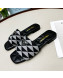 Prada Symbole Jacquard Fabric Flat Slide Sandals Grey 2022