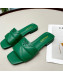 Prada Calf Leather Flat Slide Sandals Green 2022 032372