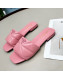 Prada Calf Leather Flat Slide Sandals Pink 2022 032373