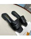 Prada Calf Leather Flat Slide Sandals Brown 2022 032371