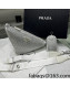 Prada Crystal Triangle Shoulder Bag 1BH190 White/Silver 2022