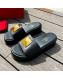 Valentino One Stud Lambskin Platform Slide Sandals Black 2022 0323114 