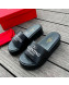 Valentino Signature Lambskin Platform Slide Sandals Black 2022 0323128