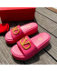 Valentino VLogo Lambskin Platform Slide Sandals Pink 2022 0323137