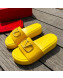 Valentino VLogo Lambskin Platform Slide Sandals Yellow 2022 0323139