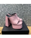 Versace Calfskin Platform Slide Sandals 15.5cm Light Pink 2022 22