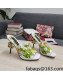 Dolce & Gabbana DG Print Calf Leather High Heel Slide Sandals White 10.5cm 2022 