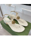 Gucci Calfskin GG Thong Sandals 3.5cm White 2022