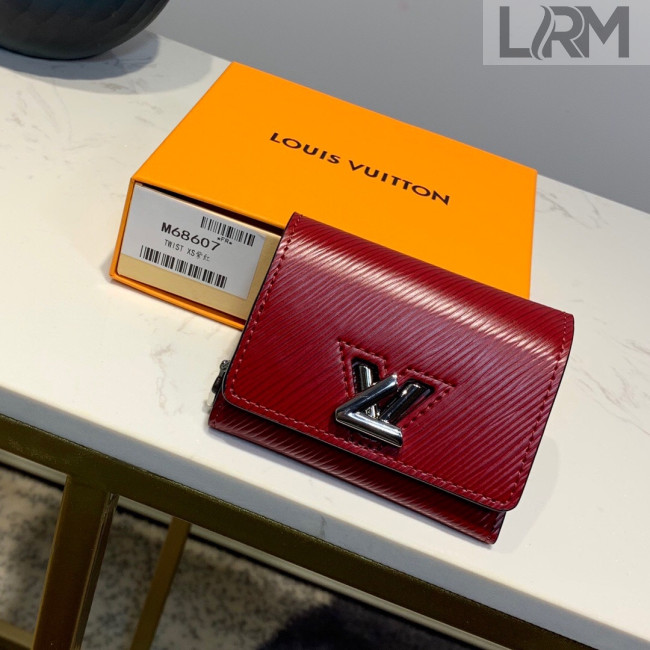 Louis Vuitton Twist XS Epi Leather Flap Wallet M68607 Burgundy 2019