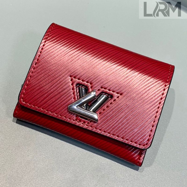 Louis Vuitton Twist XS Epi Leather Flap Wallet M68607 Burgundy 2019