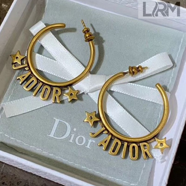 Dior J'Adior Hoop Earrings Aged Gold 2019