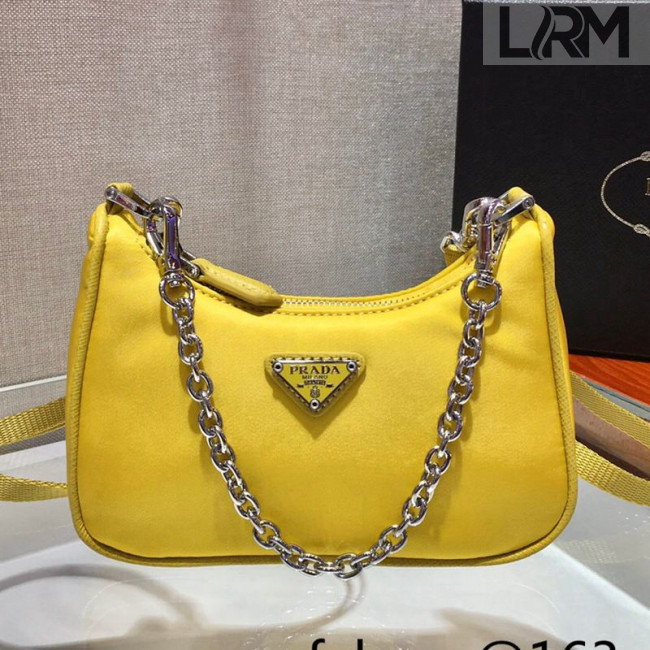 Prada ReEdition Nylon Mini Shoulder Bag 1TT122 Bright Yellow 2021